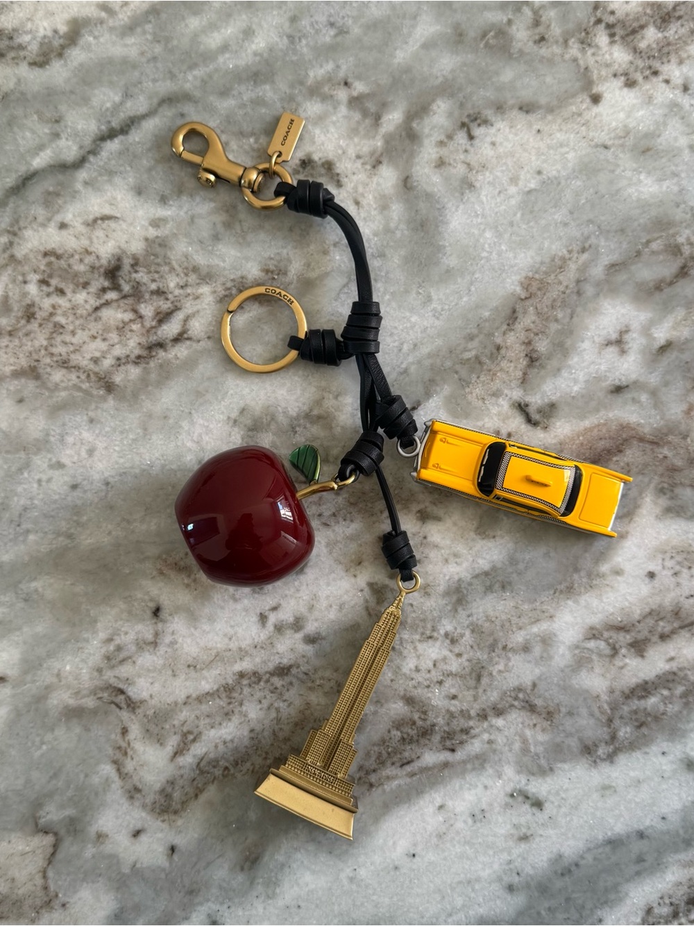 Coach New York Cluster Bag Charm Taxi, Apple and Empire State Building